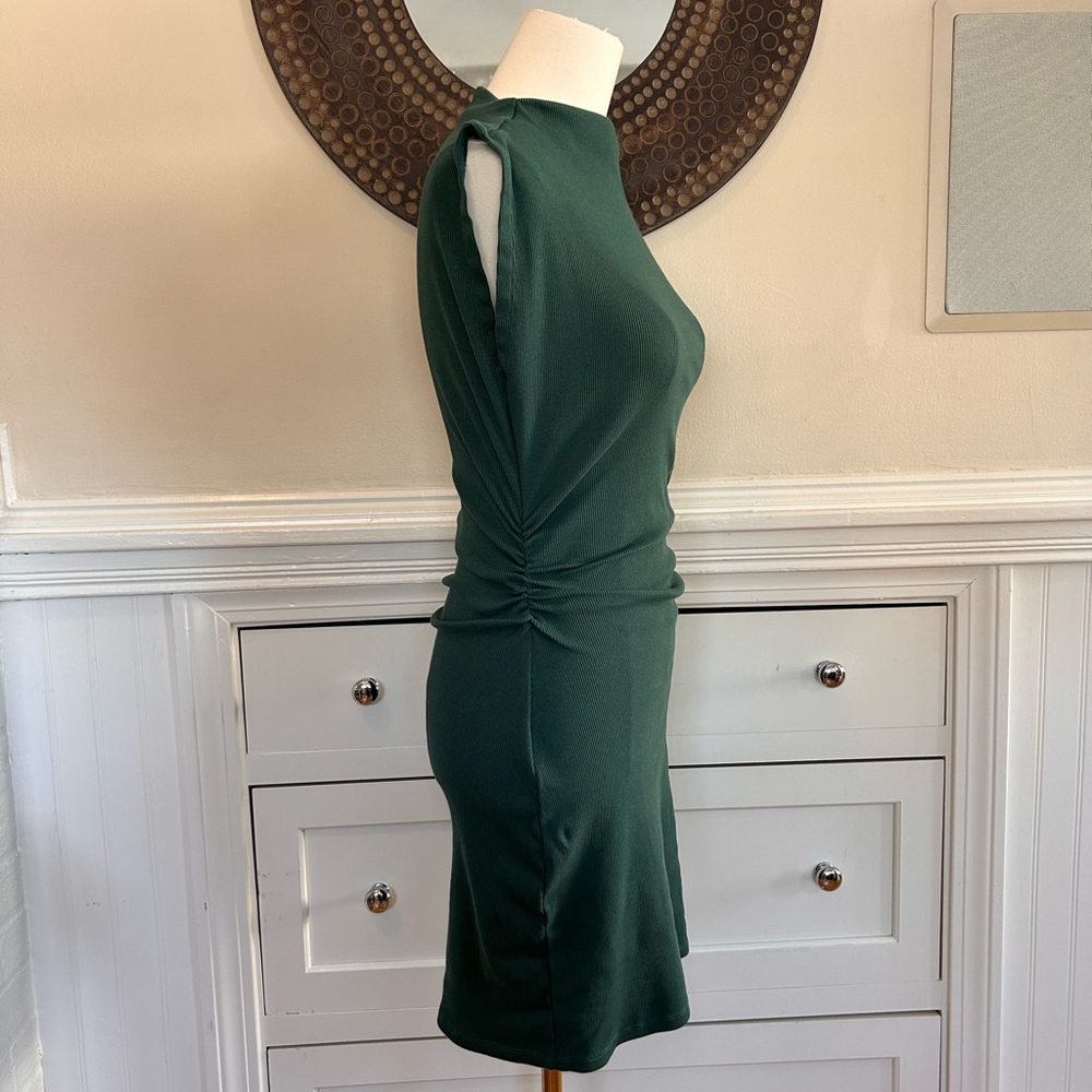 Young Fabulous & Broke High Neck Green Ribbed Midi Dress Size M - Picture 3 of 6